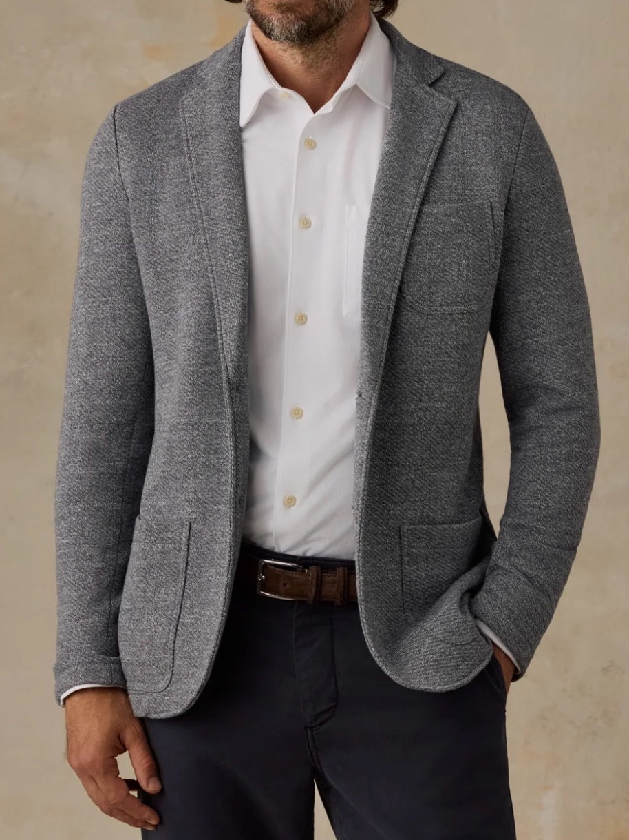 Faherty Inlet Knit Blazer Grey Medium